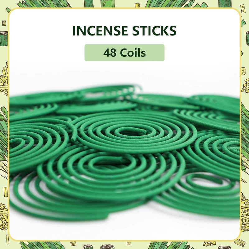 SCENTORINI Citronella Coils, 48 PCS Citronella Incense with Coil Holder, Suitable for Outdoor Use, Pool Side, Patio, Porches - Image 3